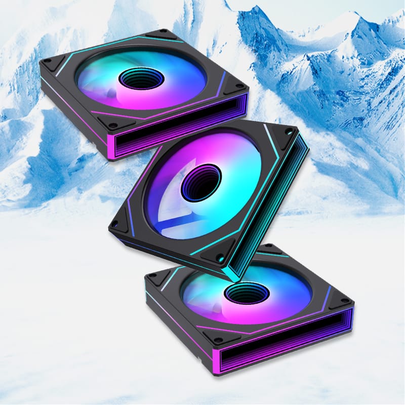 LOVING COOL PJ 1200 ARGB FAN BLACK FORWARD thumbnail 2