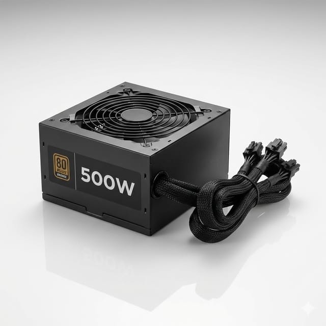 500W 80+ Dual 8 Pin POWER SUPPLY (Black Wires)