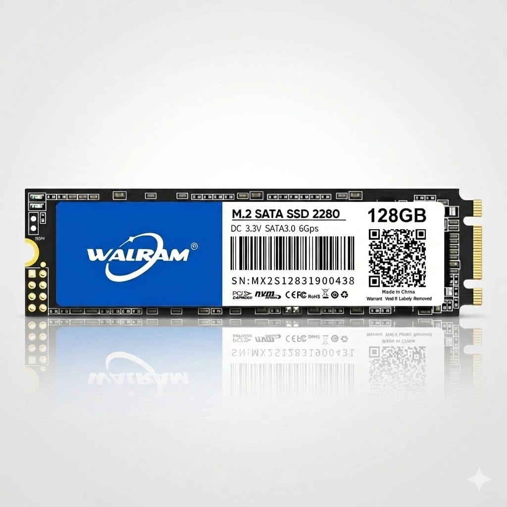 128GB M.2 SATA SSD NEW WALRAM - Image 1